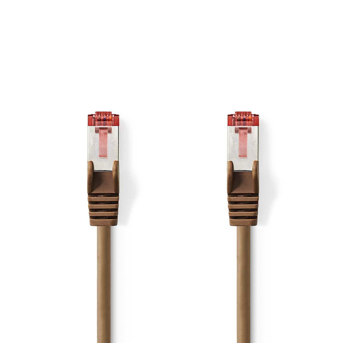 Nedis CAT6 Network Cable | RJ45 Male | RJ45 Male | S/FTP | 10.0 m | Round | LSZH | Brown | Polybag
