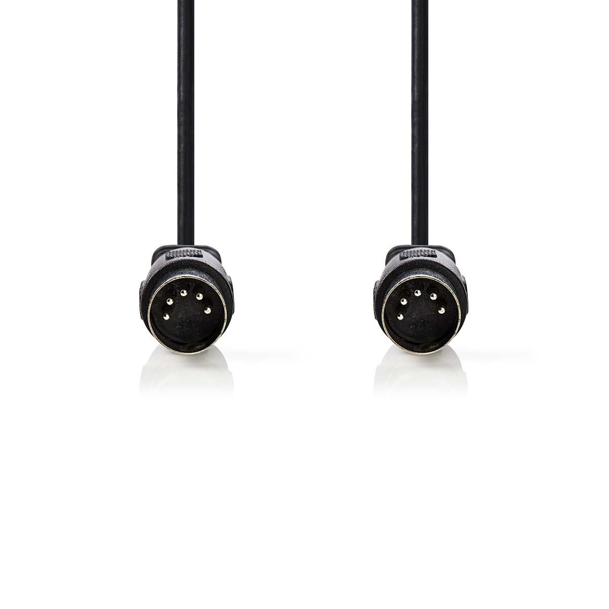 Nedis DIN Audio Cable | DIN 5-Pin Male | DIN 5-Pin Male | Nickel Plated | 3.00 m | Round | PVC | Black | Label