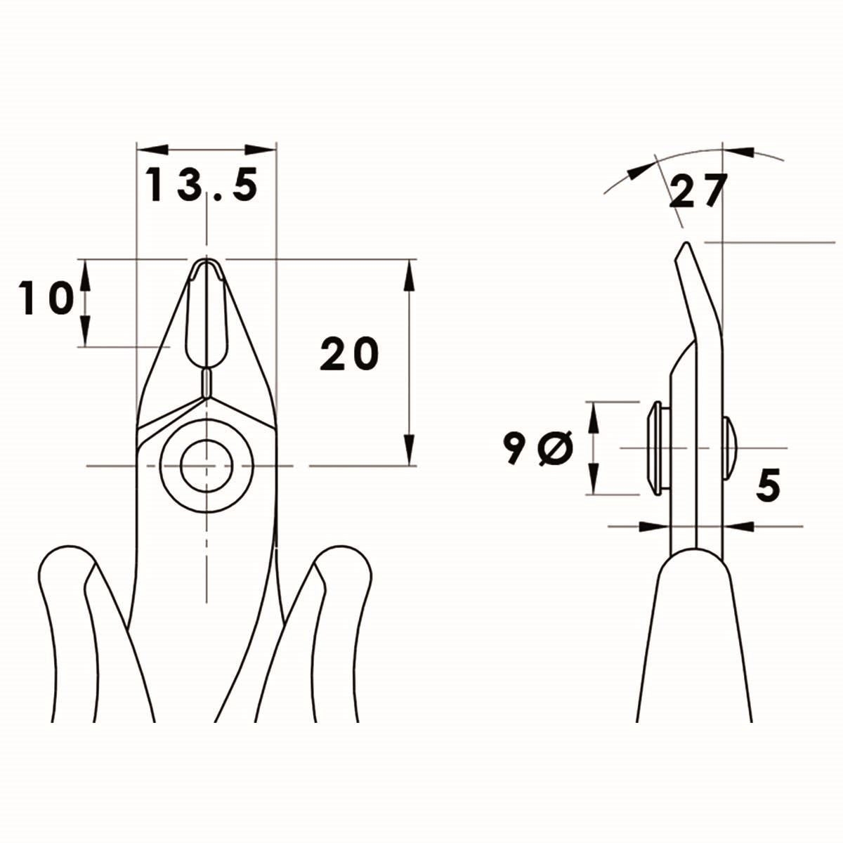 Piergiacomi Cutting Pliers 128 mm Precision up to 16 AWG