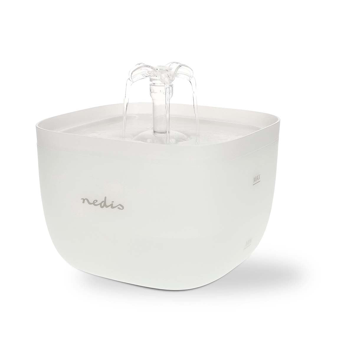 Nedis Pet Water Fountain 2L Automatic Cat & Dog Drinking Fountain, Filtered Water Dispenser, Quiet Pump, LED Light, BPA-Free