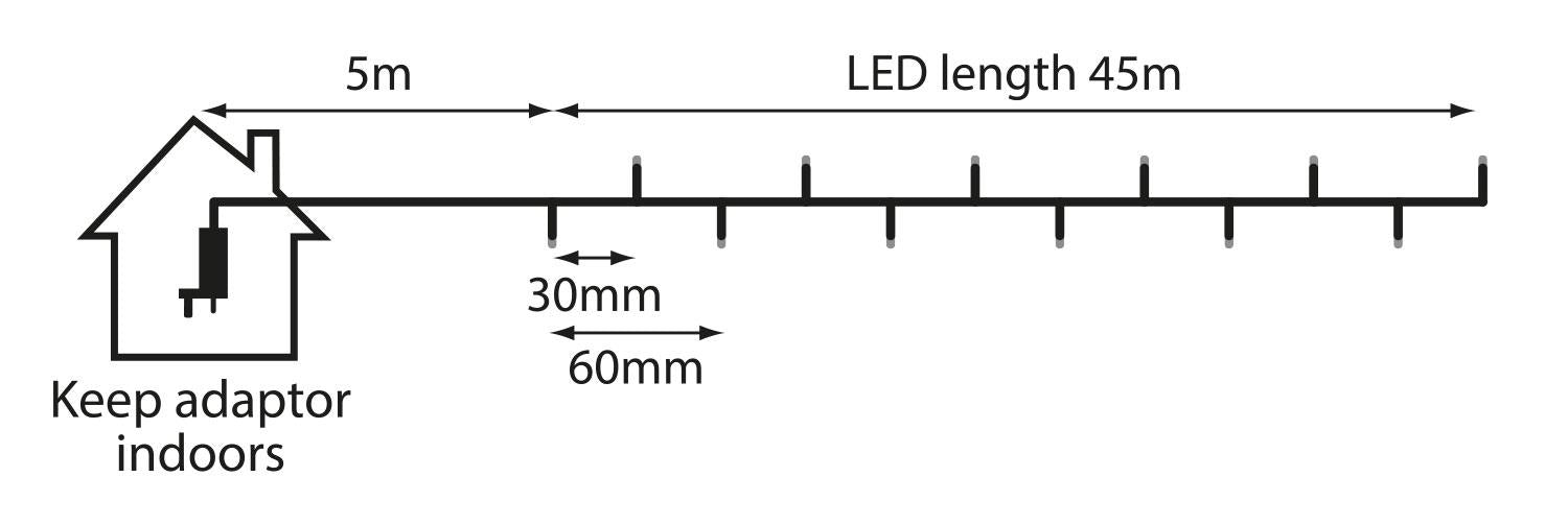 Lyyt 45m 1500 LED String Lights Indoor/Ourdoor with Sequence / Timer - Multi Coloured
