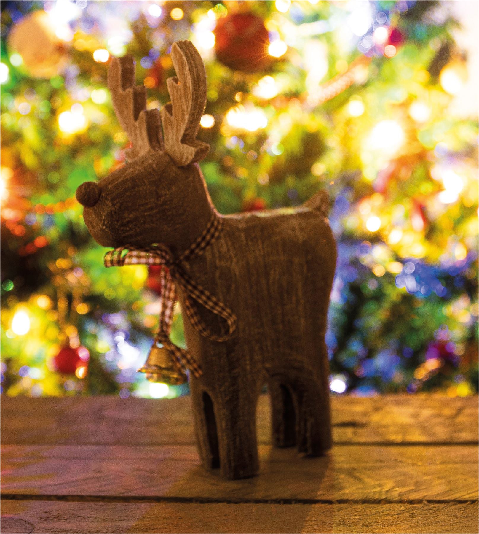 Rustic Wooden Christmas Reindeer Decoration Ornament