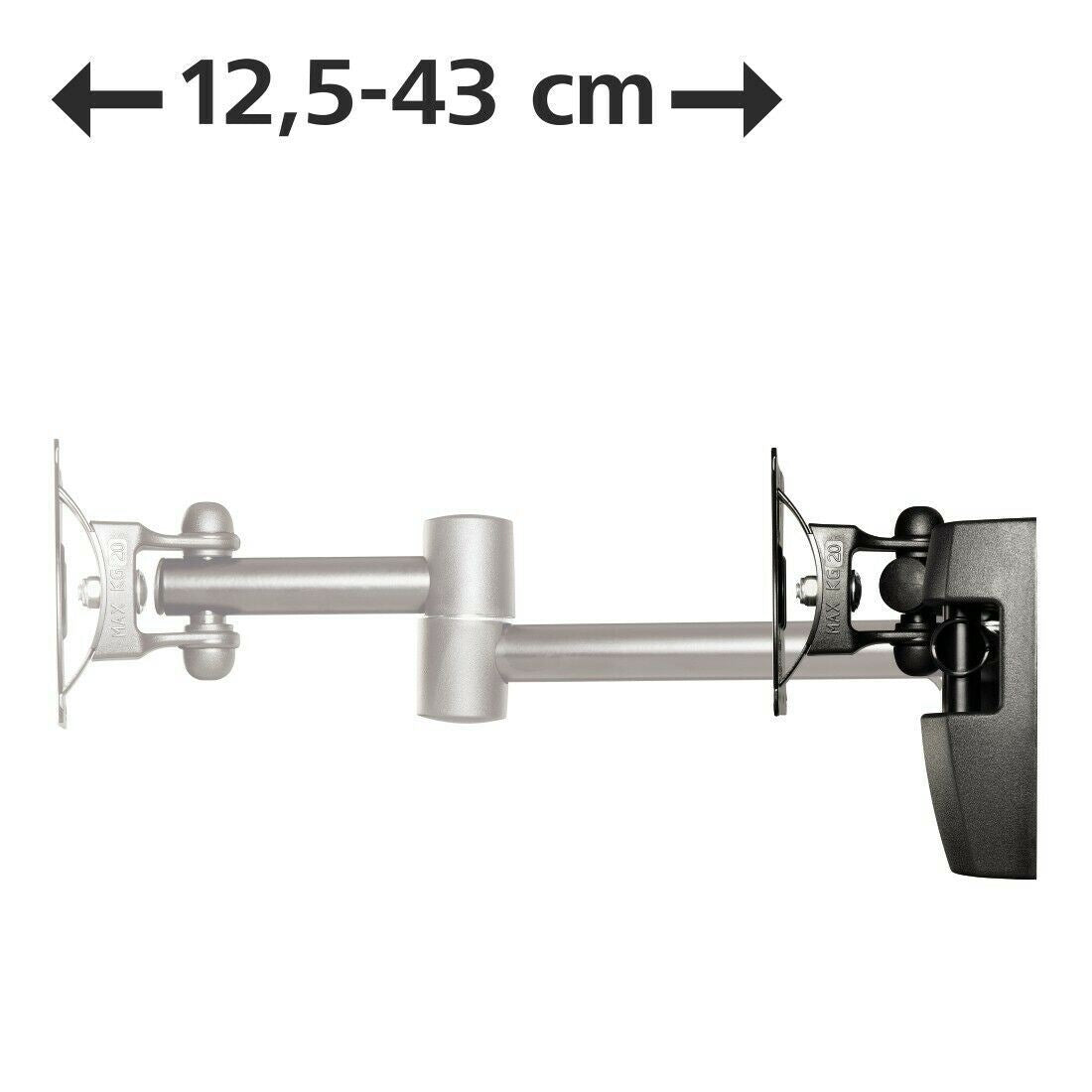 Hama Full Motion TV LCD Wall Mount | 10 - 32 " | Maximum weight: 20 kg | Tiltable | Rotatable | 2 Pivot point(s) | Steel | Black