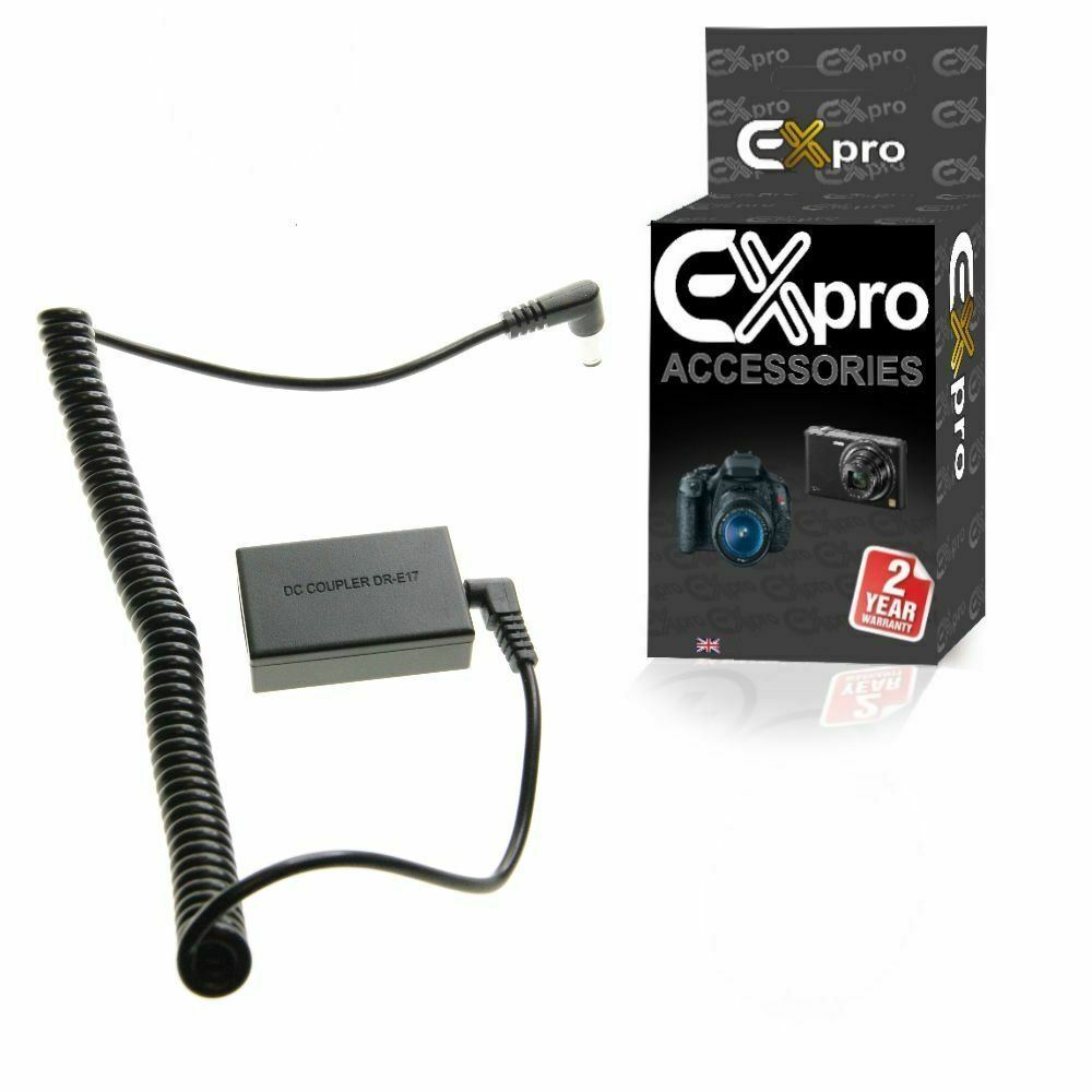 Ex-Pro Canon DR-E17 LP-E17 Coupler Cable for Ex-Pro Rechargeable Battery Power System for Canon
