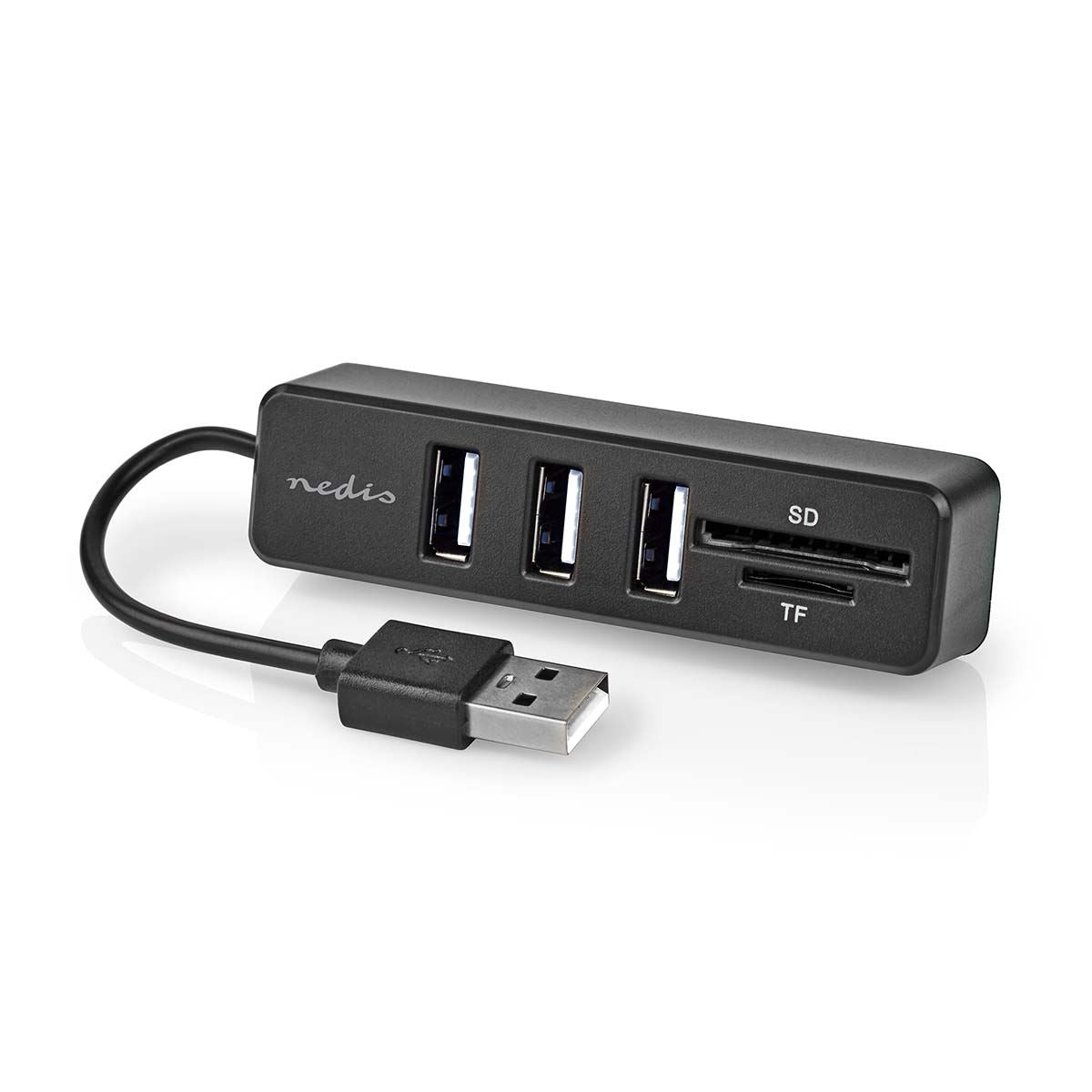 Nedis USB Hub | 1x USB-A | 3x USB A Female | 5 port(s) | USB 2.0 | USB Powered | SD & MicroSD