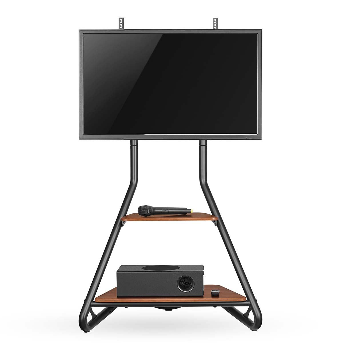 Nedis TV Floor Stand | 37 - 75 " | Maximum supported screen weight: 40 kg | Bauhaus Design | Adjustable pre-fixed heights | MDF / Steel | Black / Brown