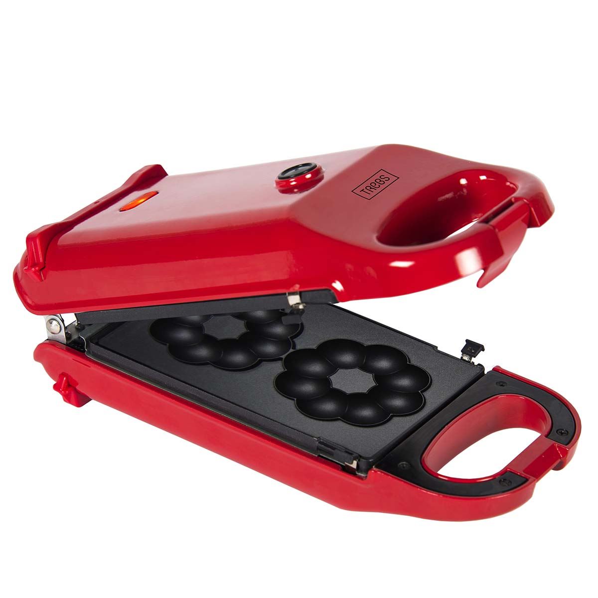 Trebs 6 in 1 Snack Maker 700W Waffle Iron for Waffles, Doughnuts, Cake pops, Madeleine biscuits, Waffle Bowls, Mini cakes with Interchangeable Cooking Grill Plates for Snacks & Desserts