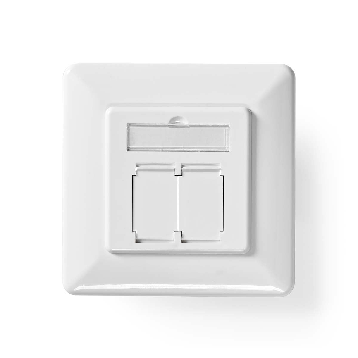 Nedis Network Wall Box | In-Wall | 2 port(s) | CAT6 | Straight | Female | Gold Plated | PVC | White | Box