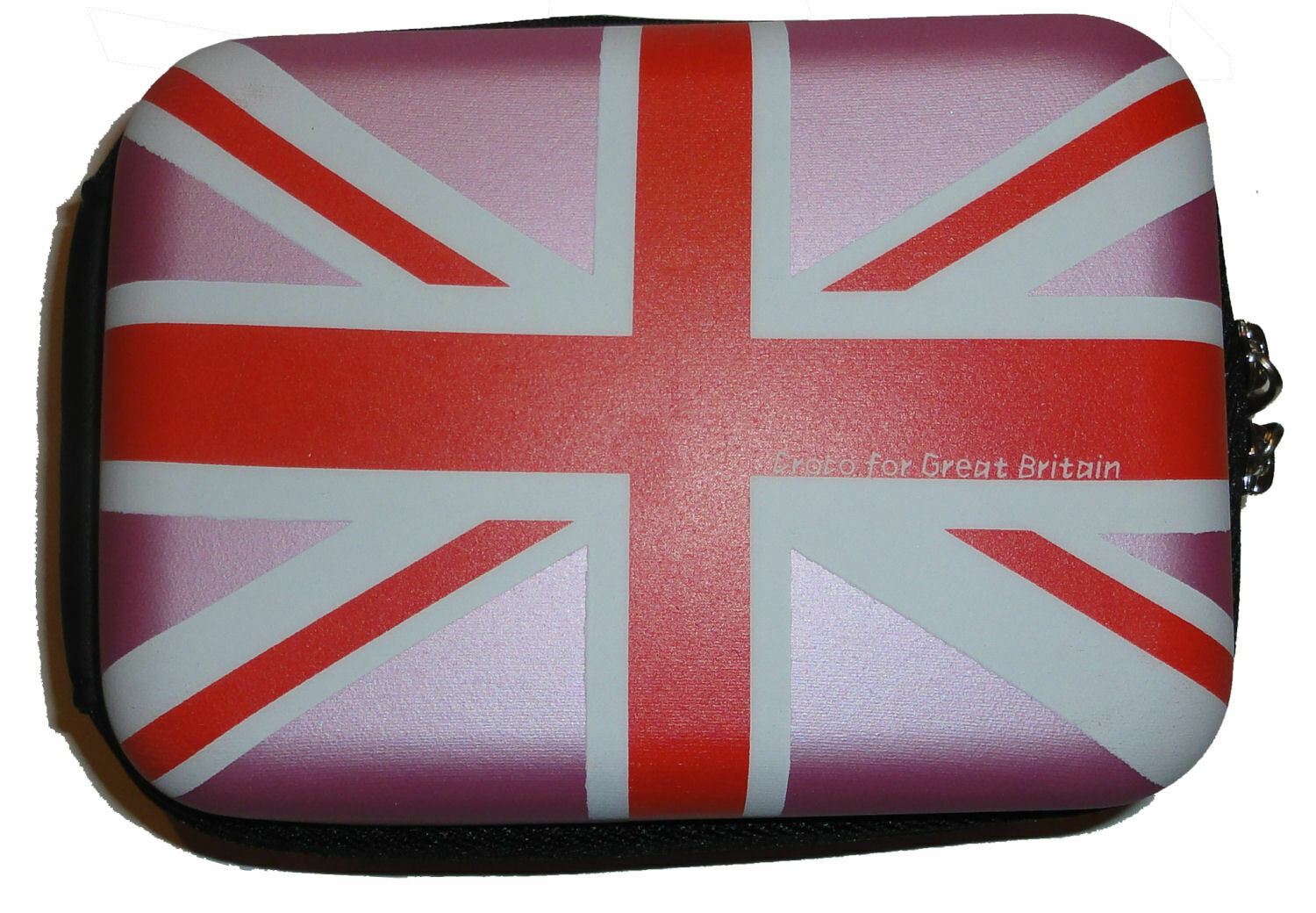 Croco Union Jack Flag Tough Case Shock/Water Proof for a Digital Cameras [Small] - Pink