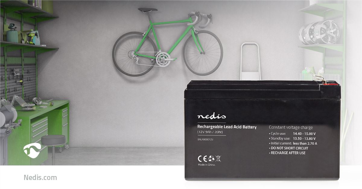Nedis Battery | Lead-Acid | Rechargeable | 12 V | 9000 mAh