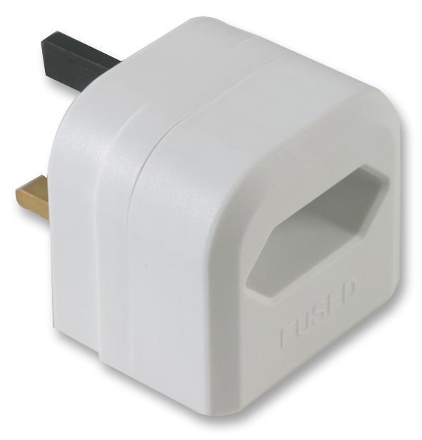 Euro Plug Socket 2 Pin EU Schuko CEE 7/17 Power Mains Socket to UK Mains Easy On - Ideal for Adapters - White
