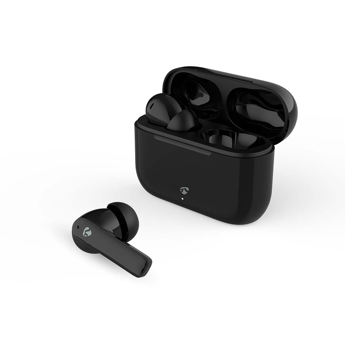 Nedis Fully Wireless Earphones Bluetooth, 5.2 ENC Noise Cancelling, In-Ear Headphones, 24H Playtime, Charging Case - Black
