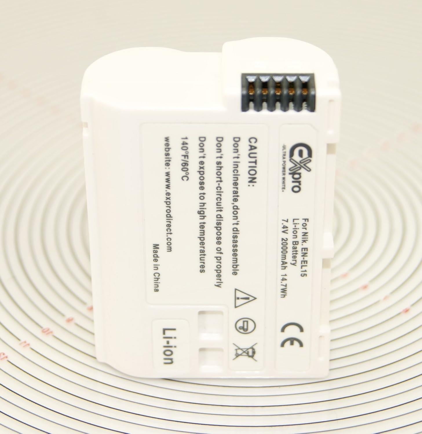 Ex-Pro EN-EL15, ENEL15 Nikon White Series Li-on Digital Camera Battery