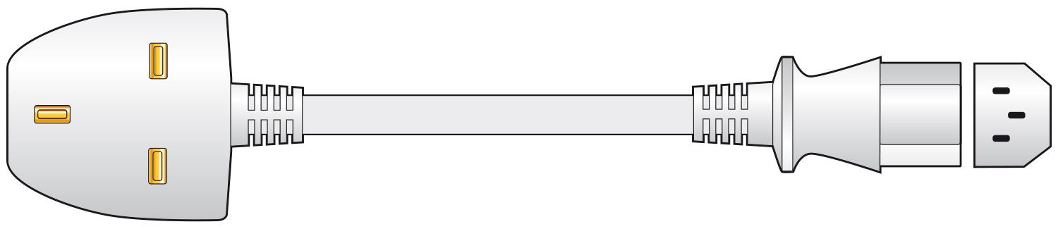 Mercury Power Cable | UK Male | IEC-320-C13| Straight | Nickel Plated | 1.00 m | Round | PVC | White