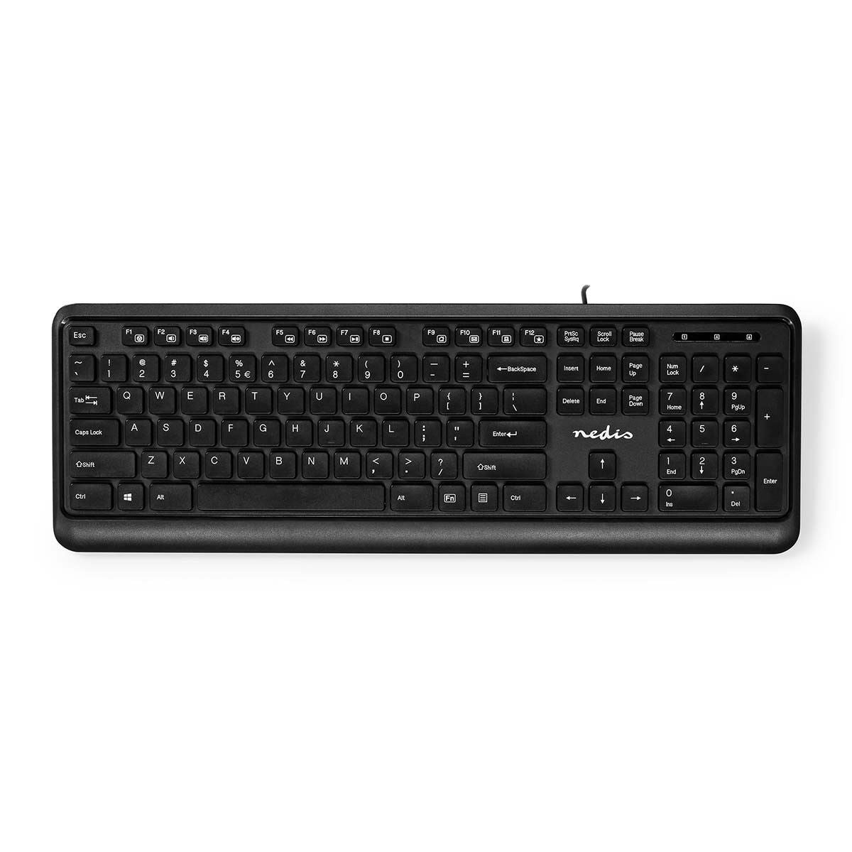 Nedis UISB Wired Keyboard | USB-A | Multimedia | QWERTY | Numeric keypad
