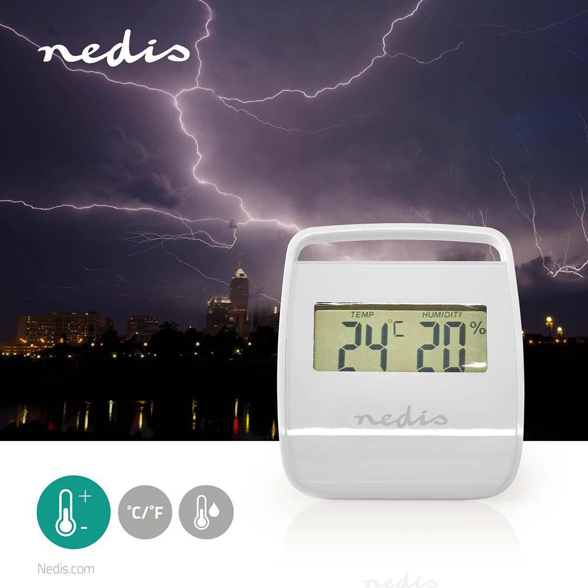 Nedis Digital Thermometer | Indoor | Indoor temperature | Indoor humidity | White