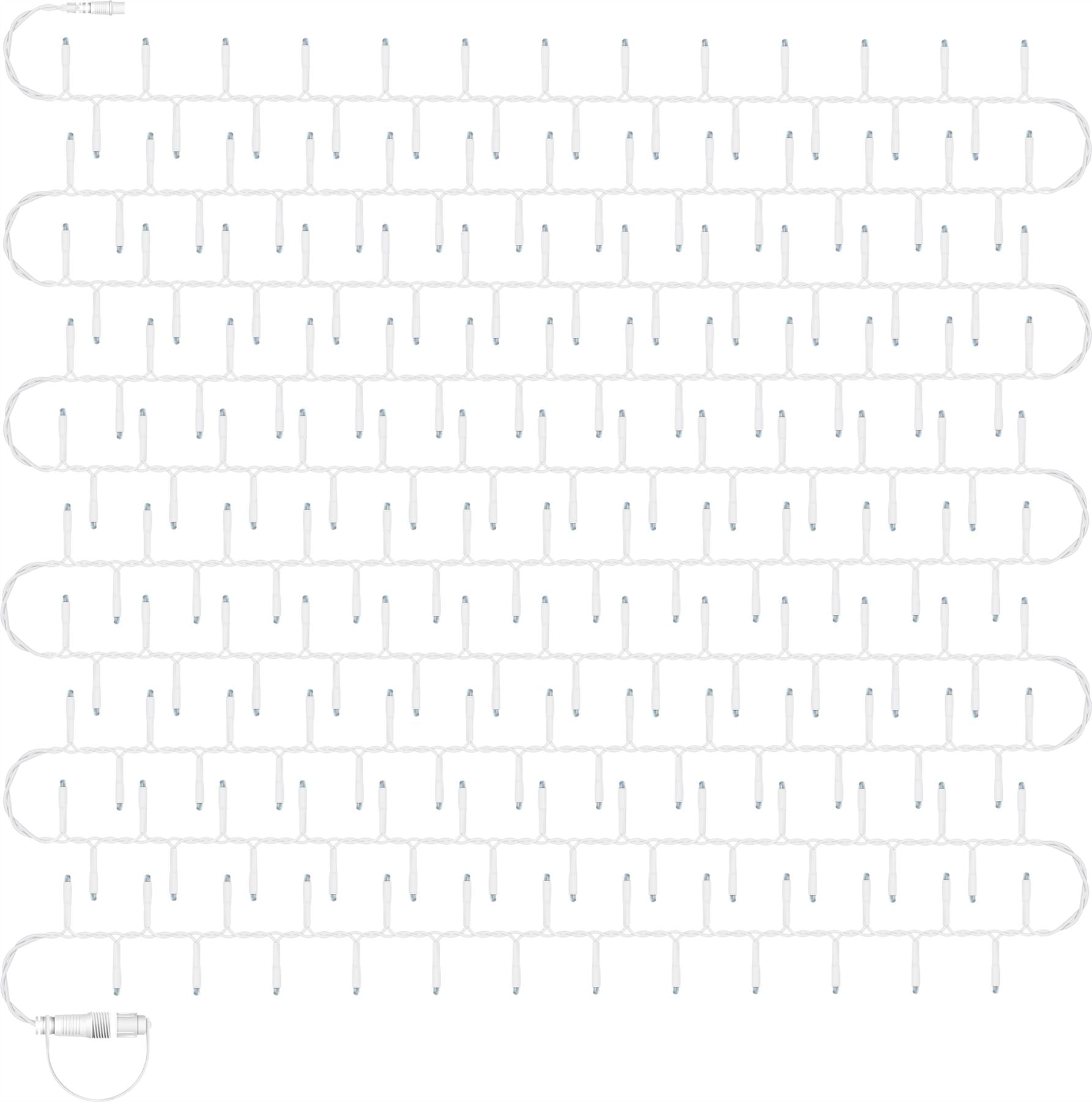 5m Easy-Connect Warm White 250 LED Cluster String Lights With Interconnectable White Rubber Cable