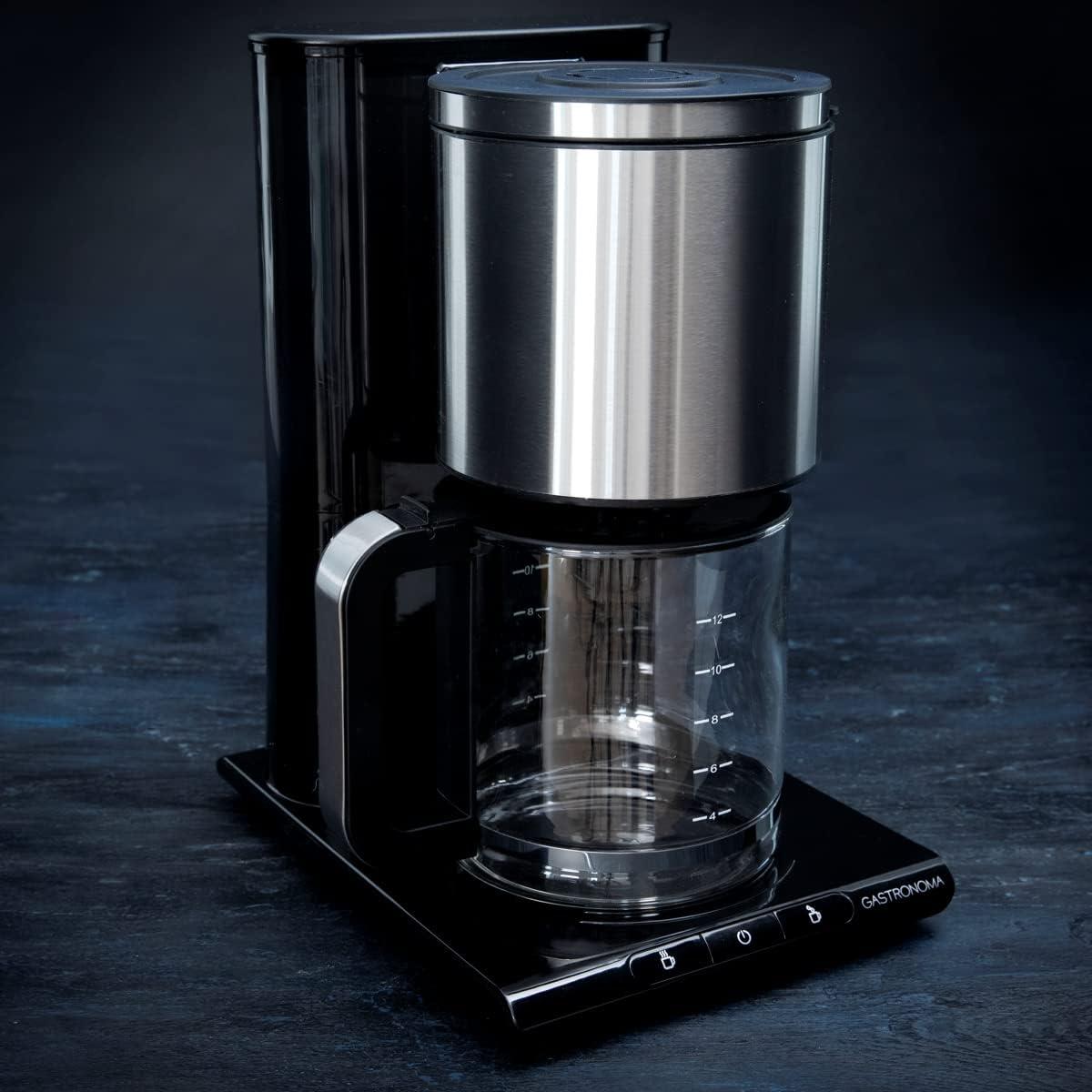 Gastronoma Drip Coffee Maker Machine 12-cup 1.5L Filter Coffee Machine with PTC Keep Warm Heating - Black / Stainless Steel