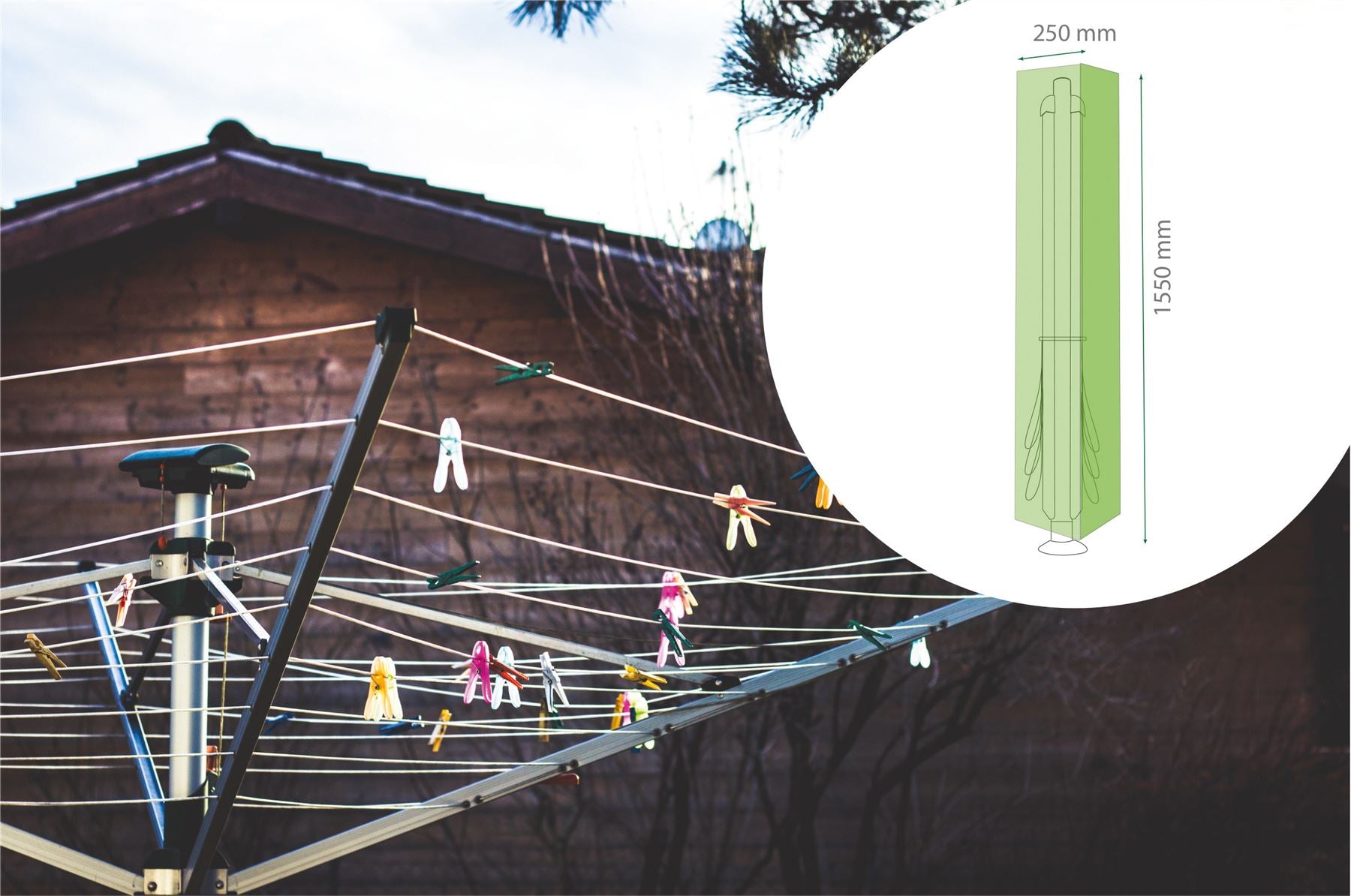 Resistant Rotary Clothes Dryer Cover Washing Line Protector