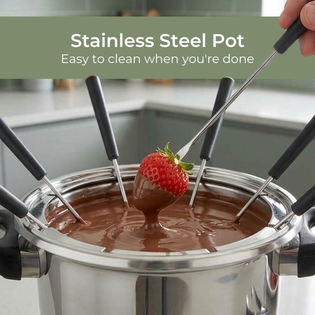 MELISSA 2L Electric Fondue Set with 8 Forks and Adjustable Temperature