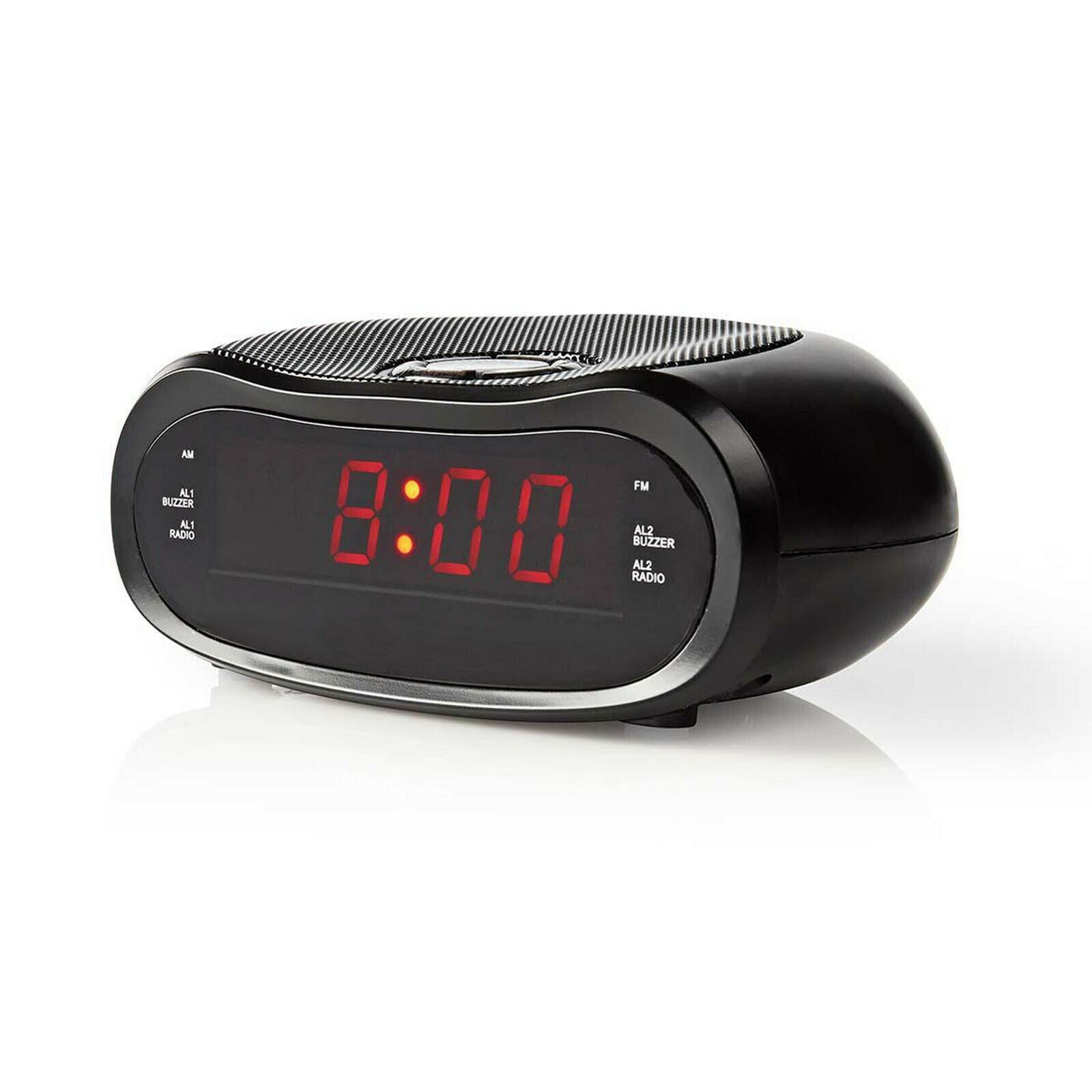 Nedis Digital Alarm Clock Radio | LED | AM / FM | Snooze function | Sleep timer | 2 Alarms | Black