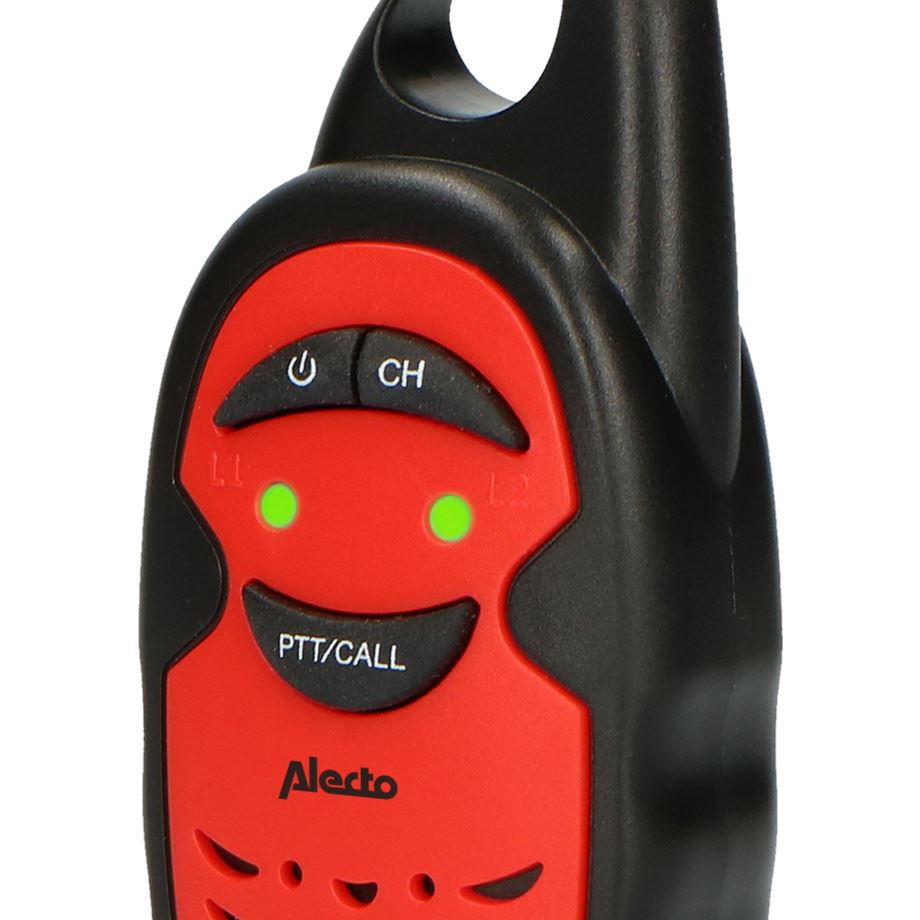 Alecto Walkie-Talkie Set | 2 Handsets | Up to 3 km | Frequency channels: 3 | up to 3 Hours | Black / Red
