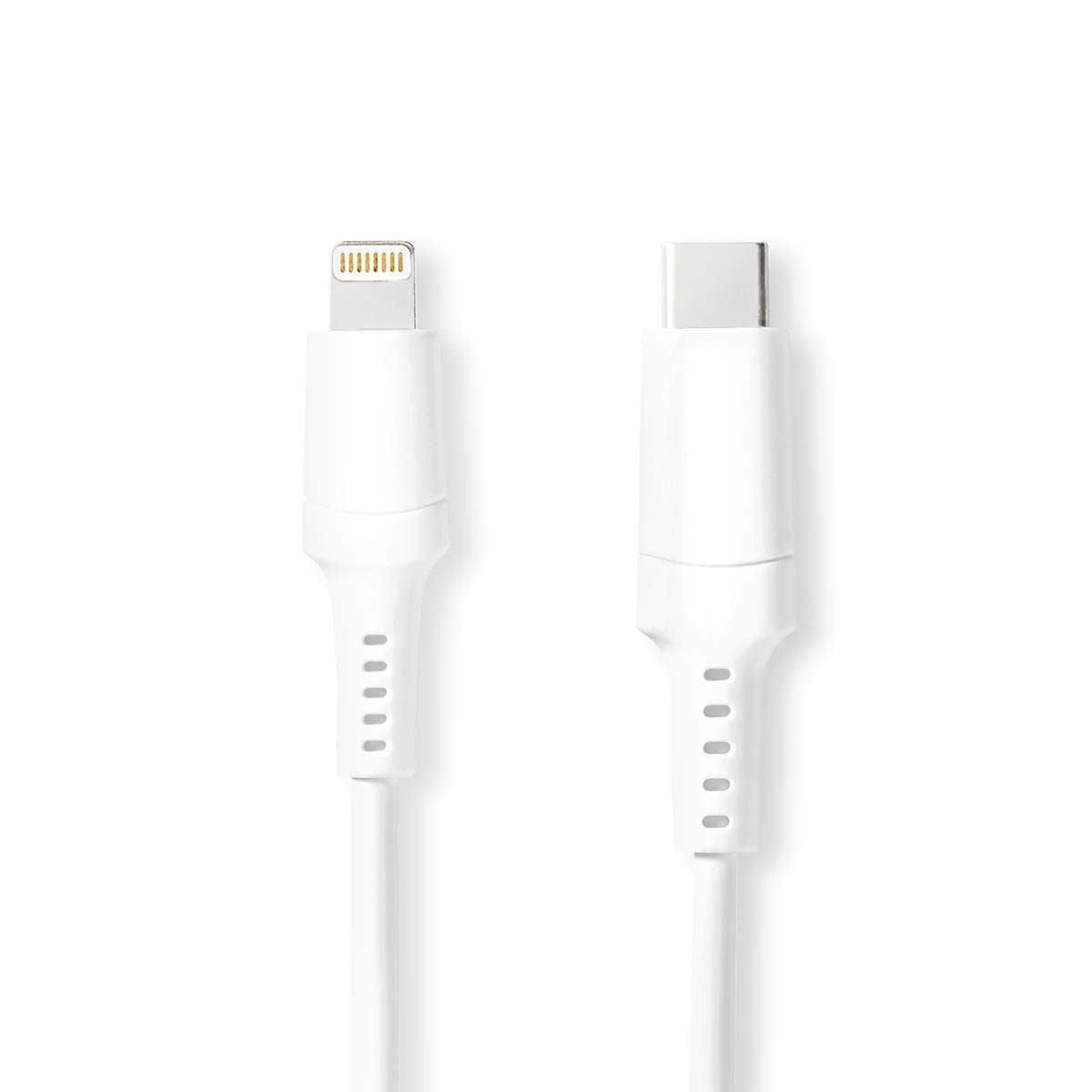 Nedis Lightning Cable | USB 2.0 | Apple Lightning 8-Pin | USB-C™ Male | 480 Mbps | Nickel Plated | 1.00 m | Round | PVC | White | Box