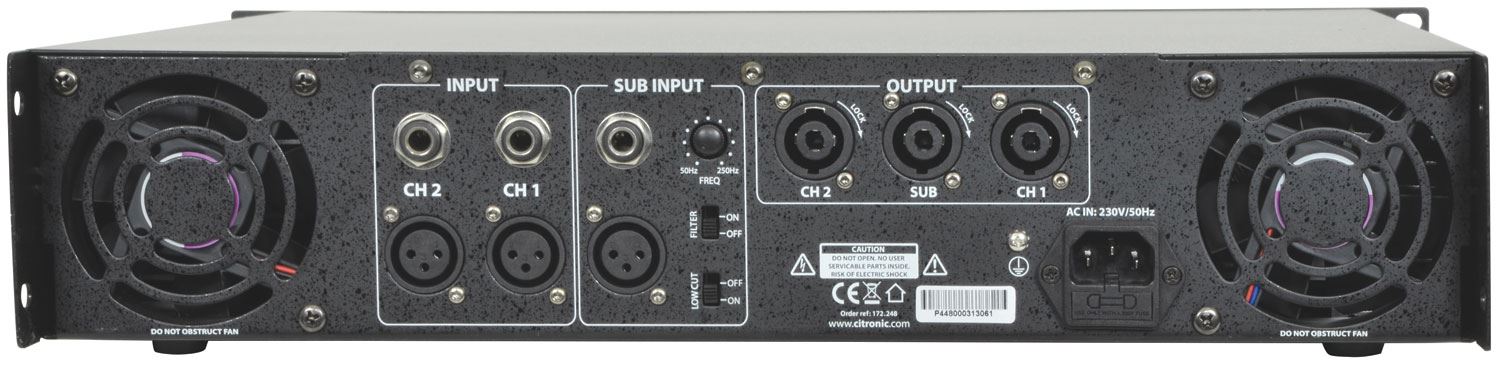 Citronic QP2320 2U Rack Mount Quad Power Amplifier 4 x 580W