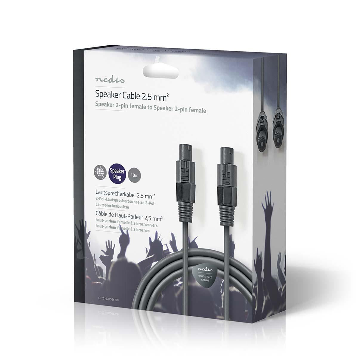 Nedis Speaker Cable | 48 x 0.20 mm | Full Copper| 10.0 m | Round | PVC | Dark Grey | Gift Box
