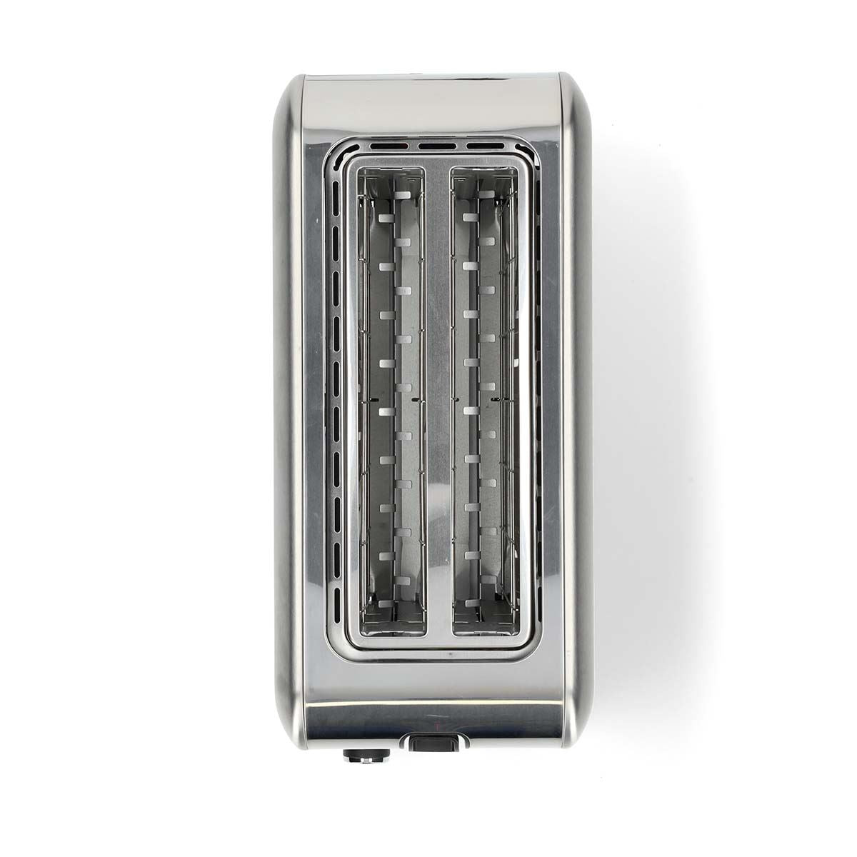 Nedis 2 Slice Toaster with Extra Long Slots, Bun Warming Rack, 7 Browning Settings, Defrost, Reheat and Cancel, 1450W