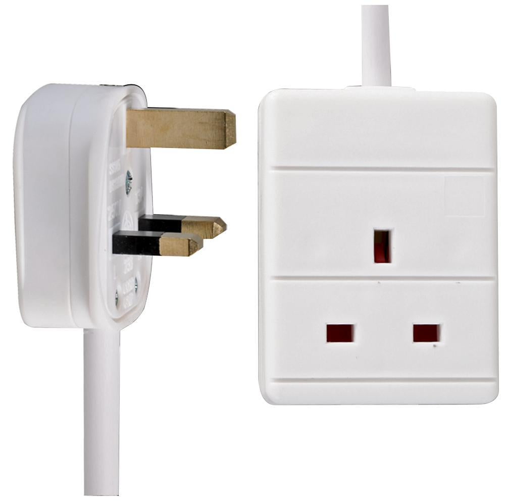 1 Gang 5m Mains Extension Lead Socket 13A - White