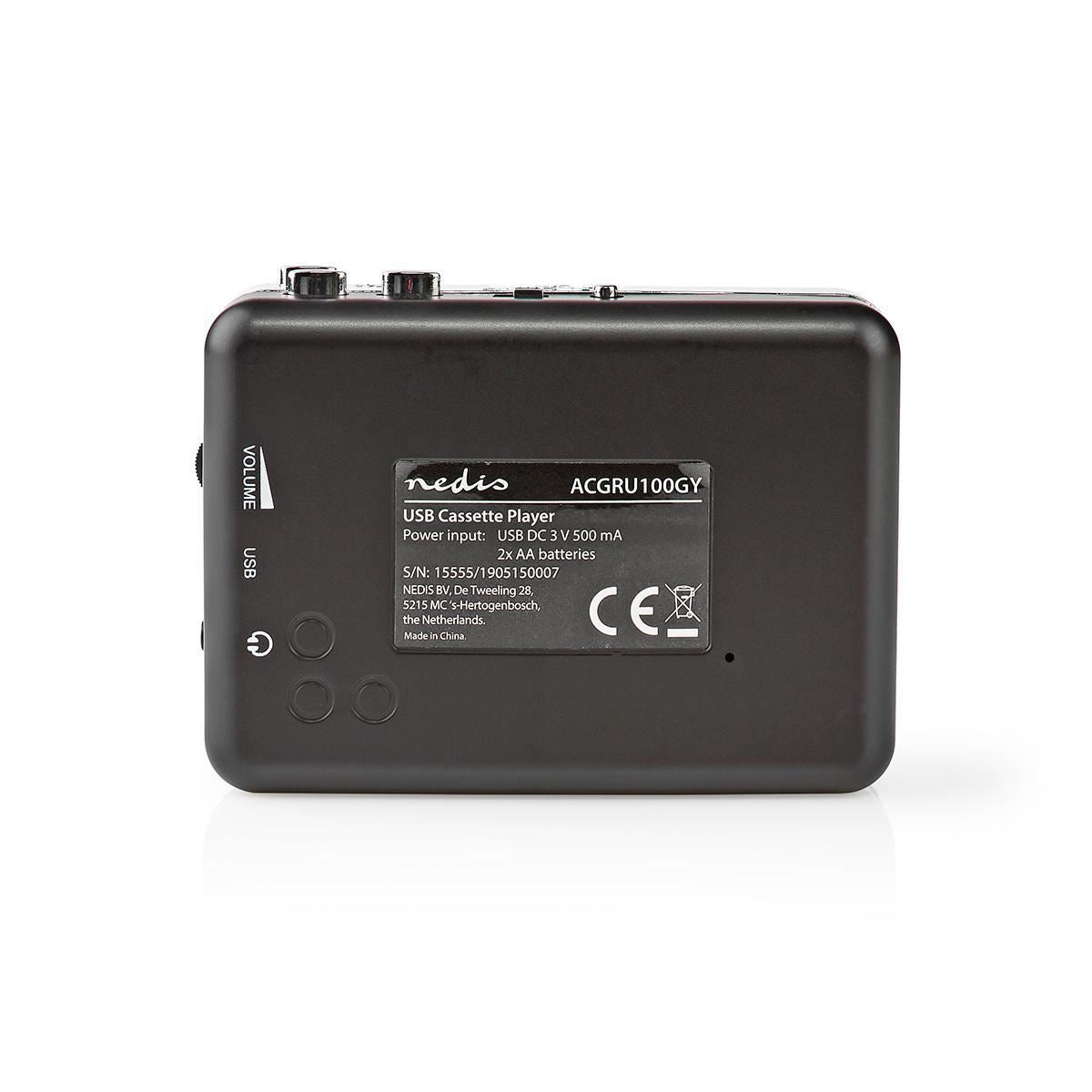 Nedis USB Audio Cassette to MP3 Converter Portable DC & Battery Powered with 3.5mm, Software & Cable