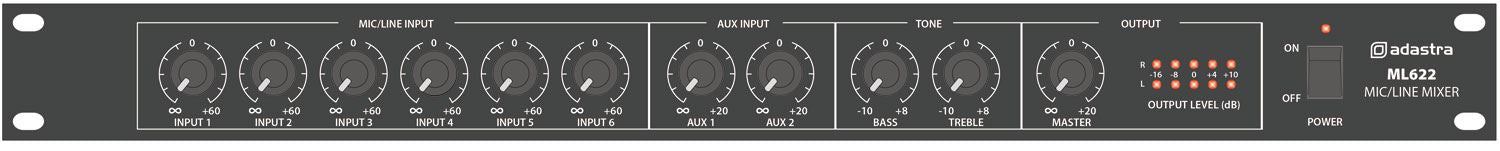 Adastra 1U Mic/Line Rack Mixer