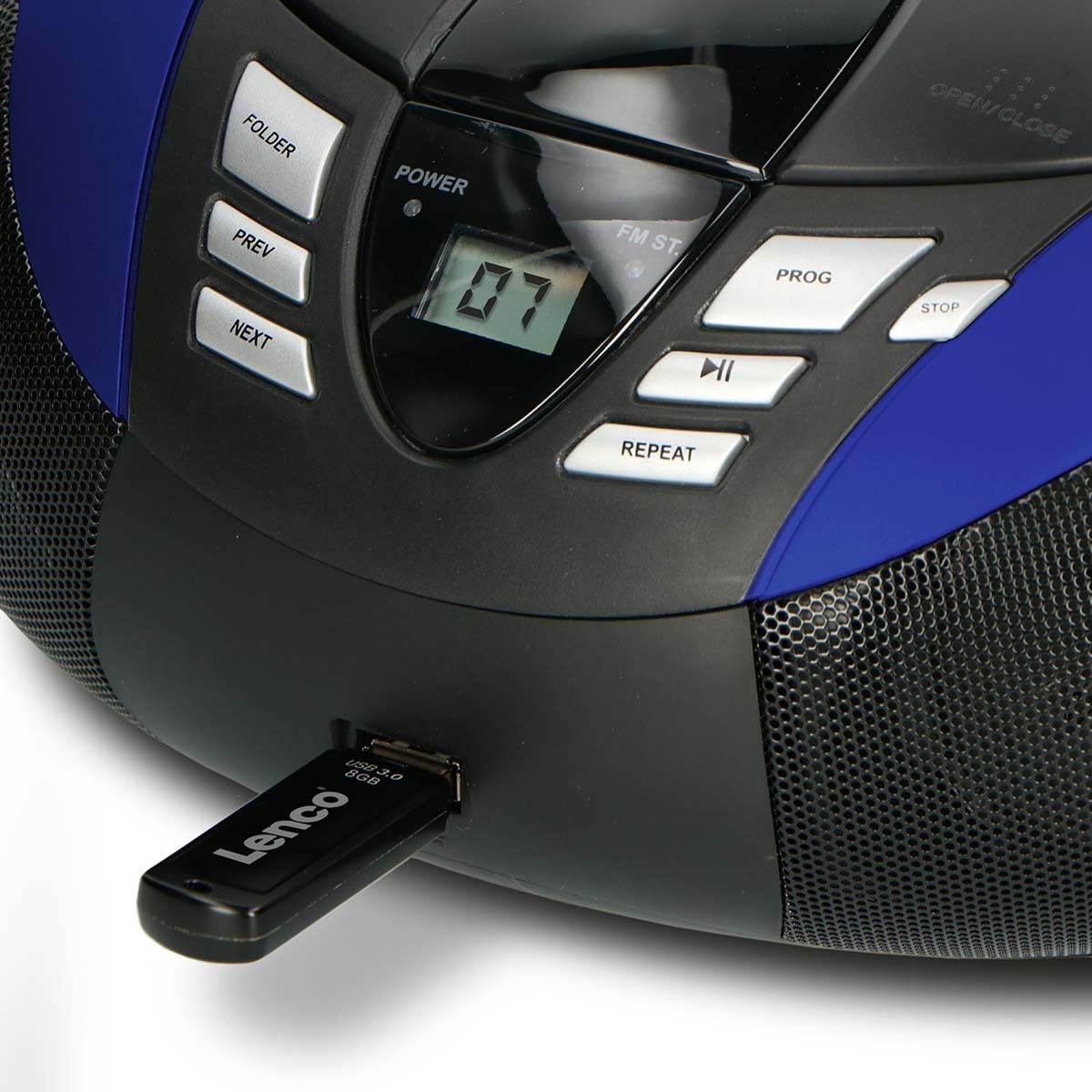 Lenco Portable FM Radio CD and USB player Blue