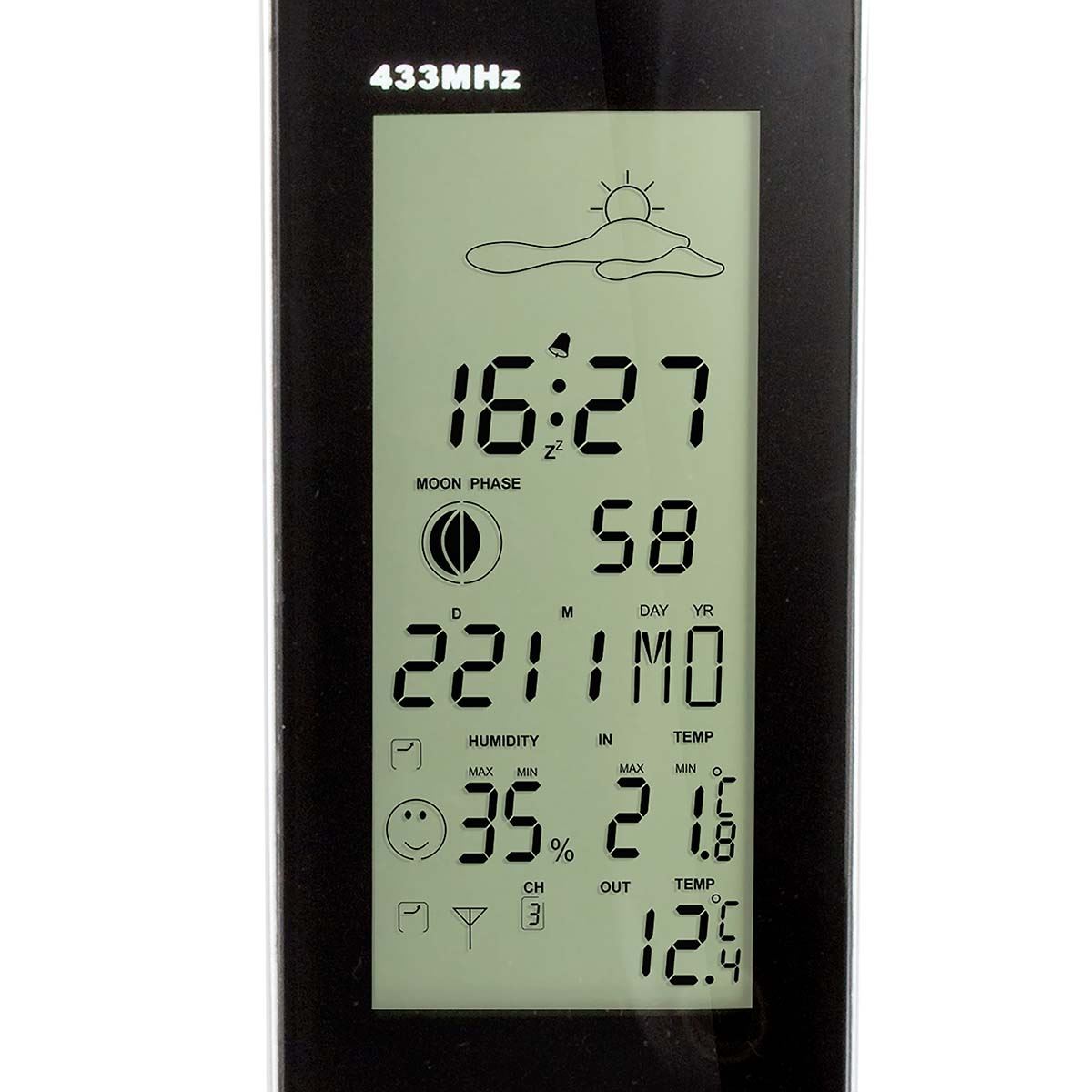 Alecto WS-1050 Indoor/Outdoor Wireless Weather Station, Temperature, Humidity, Moon Phase & More - Silver