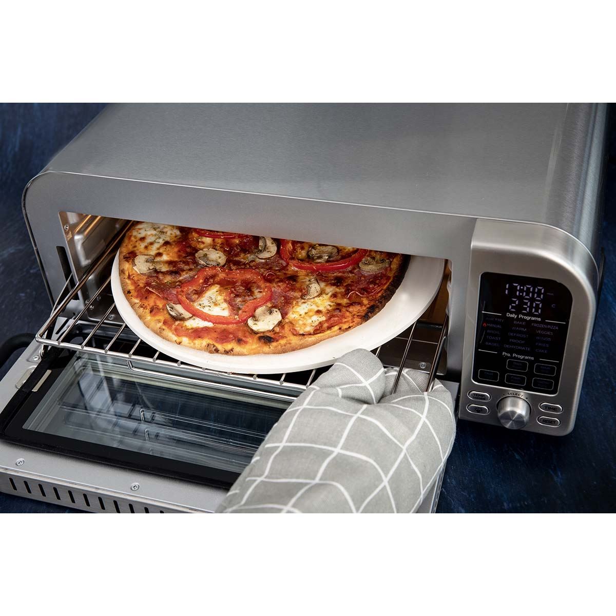 Gastronoma Air Fryer Oven | 15-in-1 Presets Multifunctional Pizza Oven | Digital Touch Control Triple Glass Door Interior Light | 40-400°C Temp 18L Capacity Compact Design | 2 Year Warranty 2000W Stainless Steel