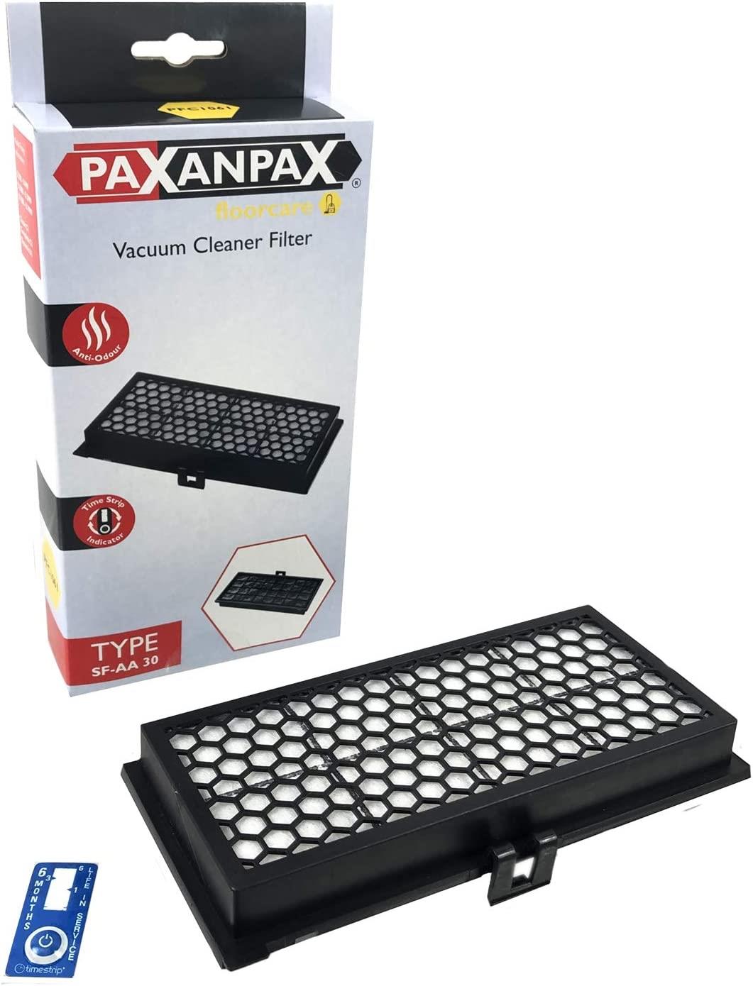 Miele SF-AA30 9616080 Anti Odour Vacuum Cleaner Compatible Filter with Timestrip Indicator for Miele S300, S2000, S7000, Black