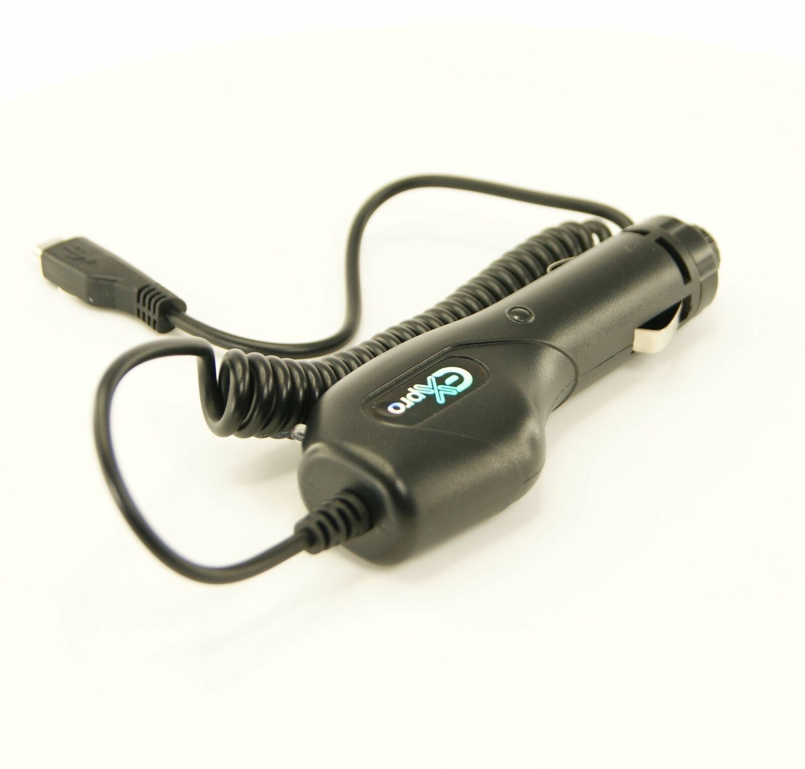 Ex-Pro In-Car Micro-B Power Charger 5v 1.5A with Coiled Cable for Smart Phones