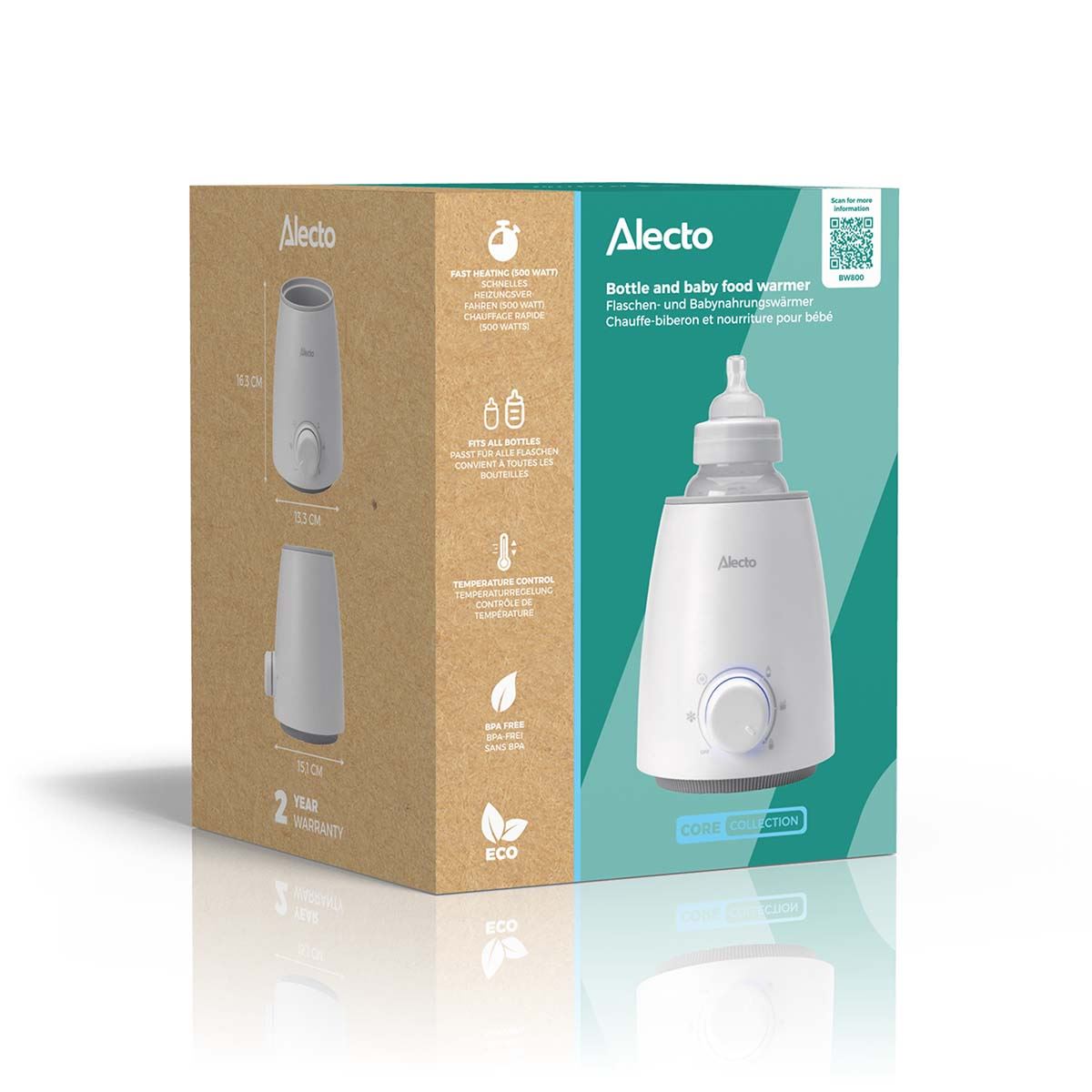Alecto Fast Bottle / Food Warmer with Smart Temperature Control: Warms Evenly