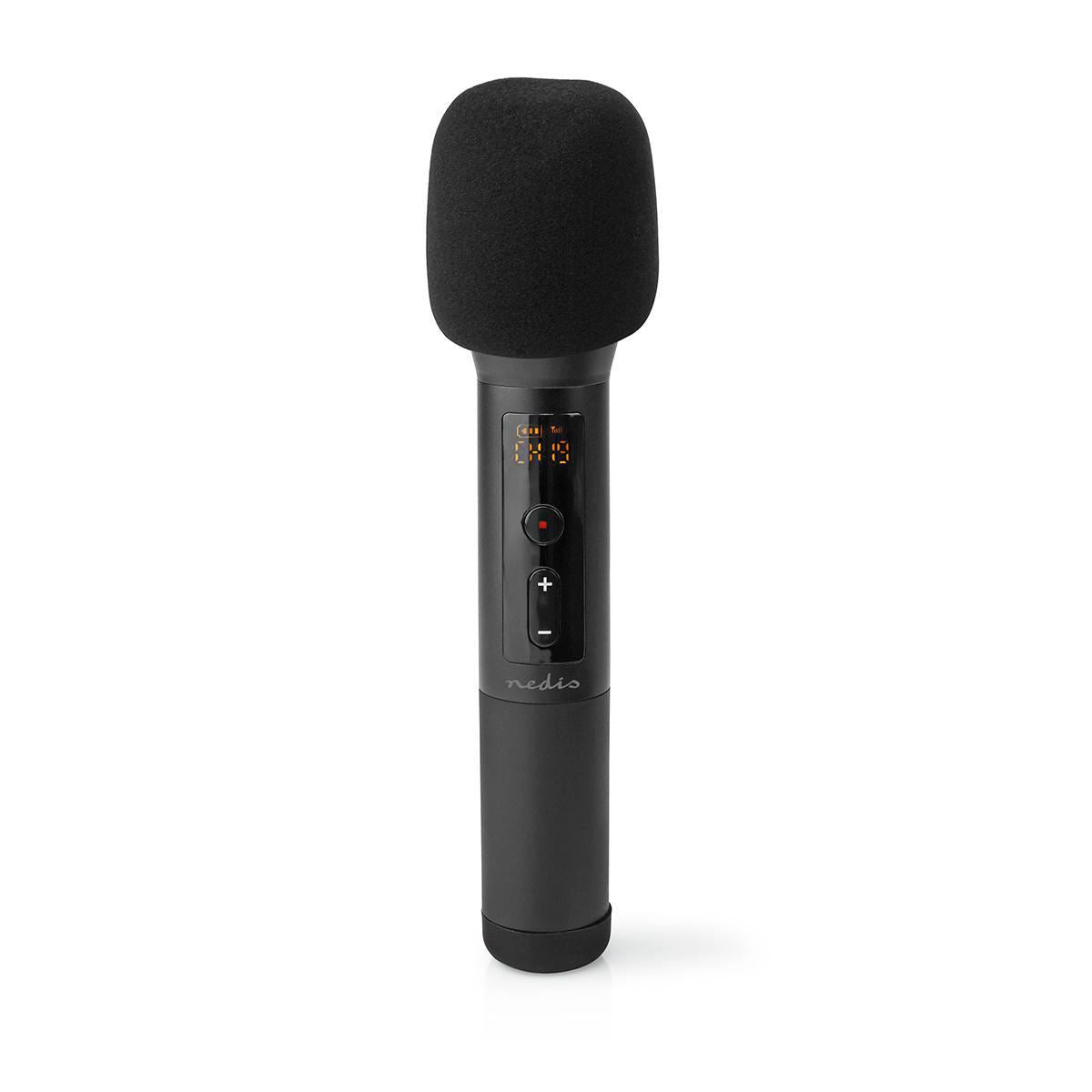 Nedis Wireless Microphone Set | 20 Channels | 1 Microphone | Cardioid | 70 Hz - 13 kHz | 1000 Ohm | -95 dB | Volume control | Black