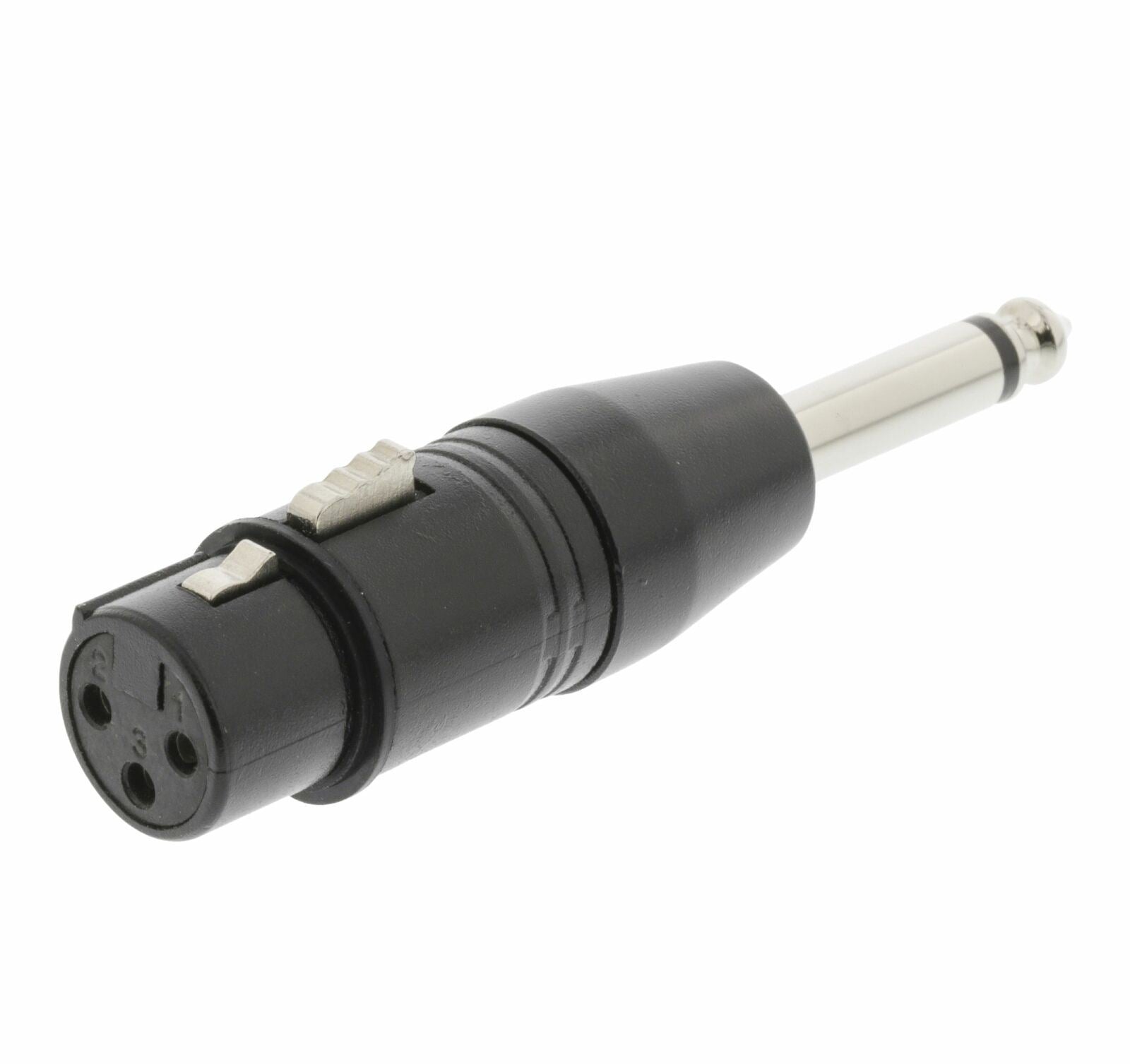 Nedis XLR Adapter | XLR 3-Pin Female | 6.35 mm Male | Nickel Plated | Straight | Metal | Black | 1 pcs | Polybag