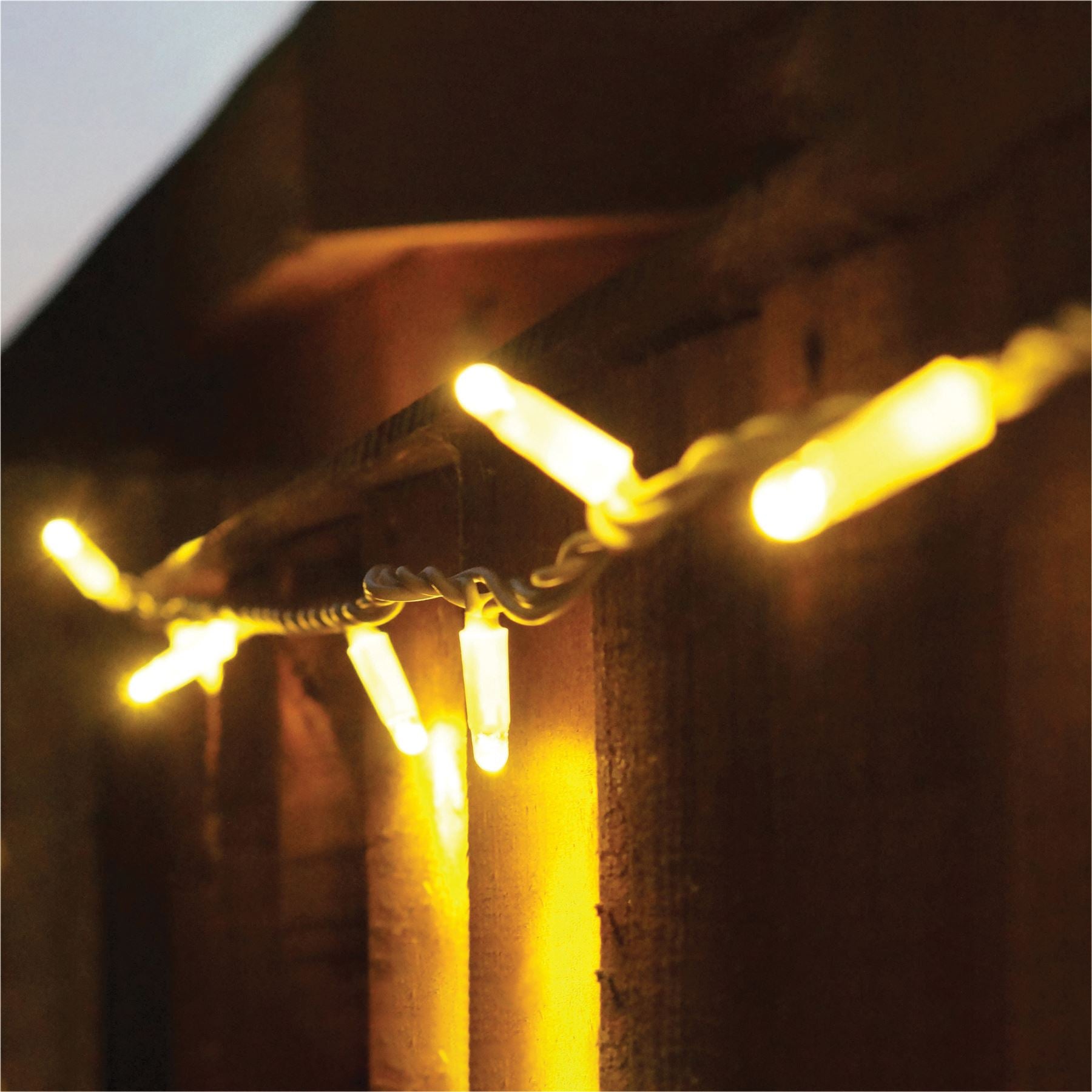 5m Easy-Connect Warm White 40 LED String Lights With Interconnectable White Rubber Cable