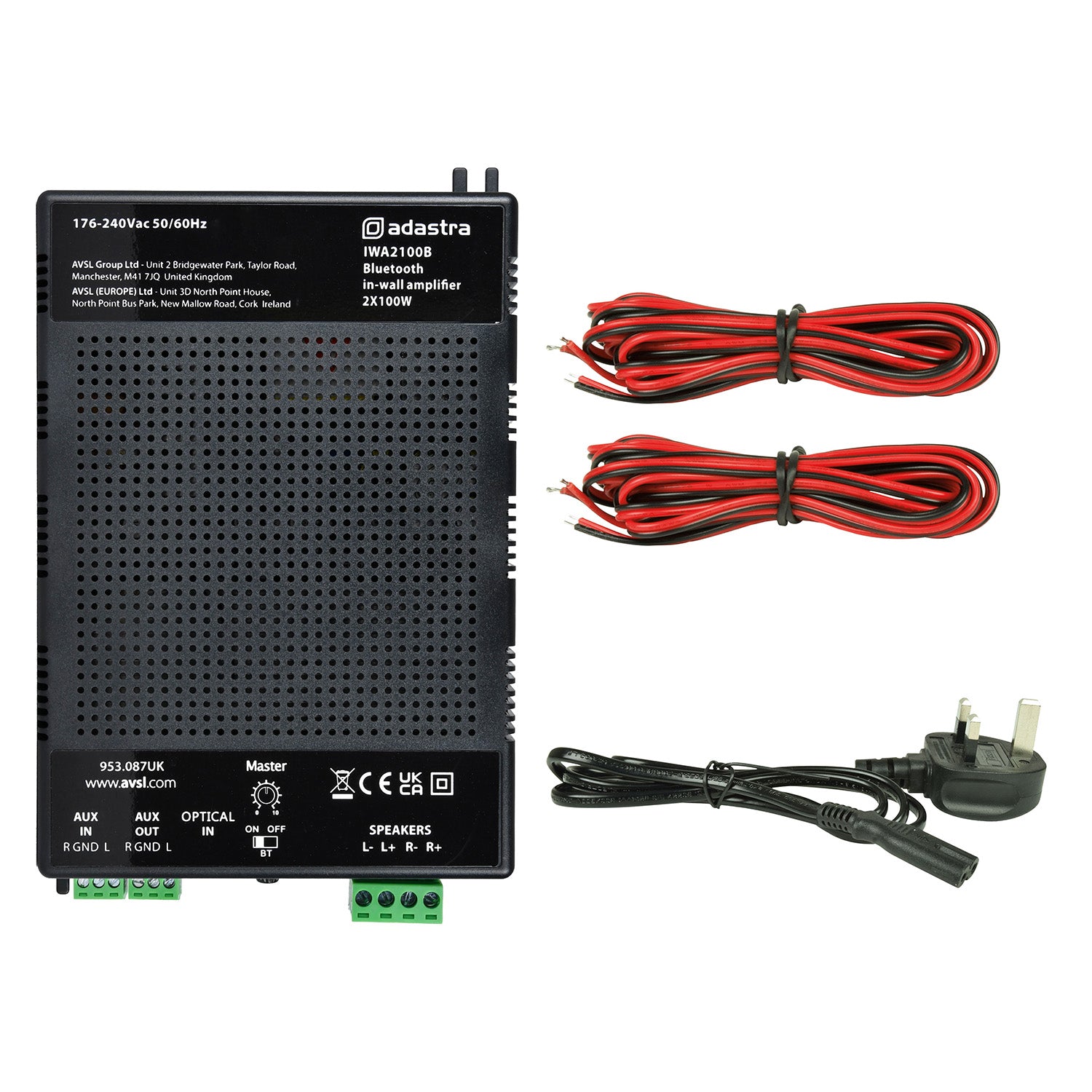 Adastra IWA2100B In-wall Amplifier with Bluetooth 2 x 100W