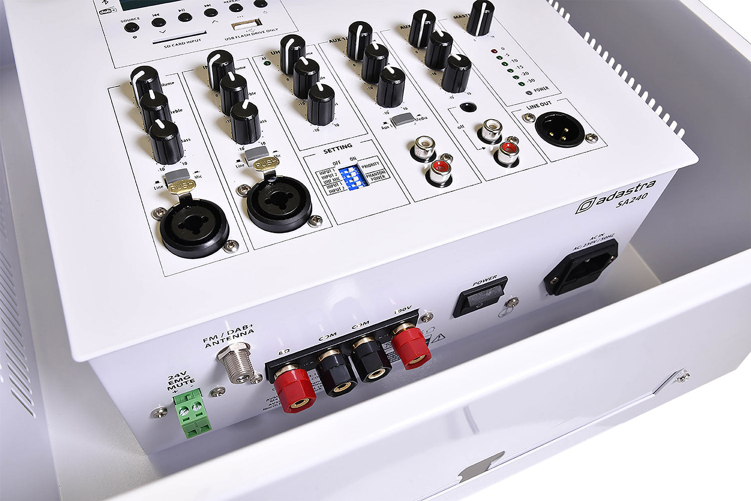 Adastra SA240 Secure Wall Amplifier 100V + UHF Mic