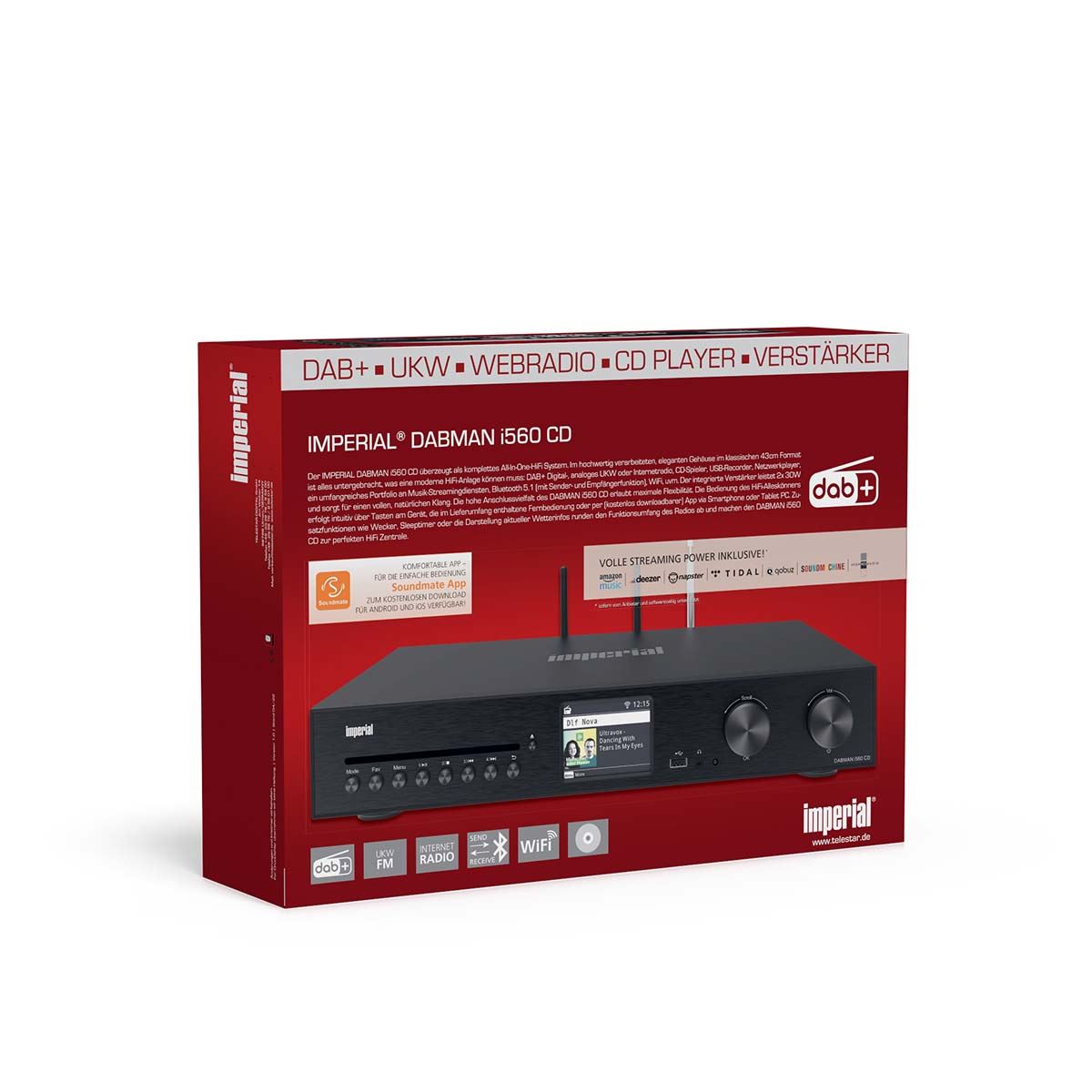 Imperial DABMAN i560 CD All-in-one HiFi System with Amplifier and CD Player DAB+ / FM / Internet / Bluetooth Black