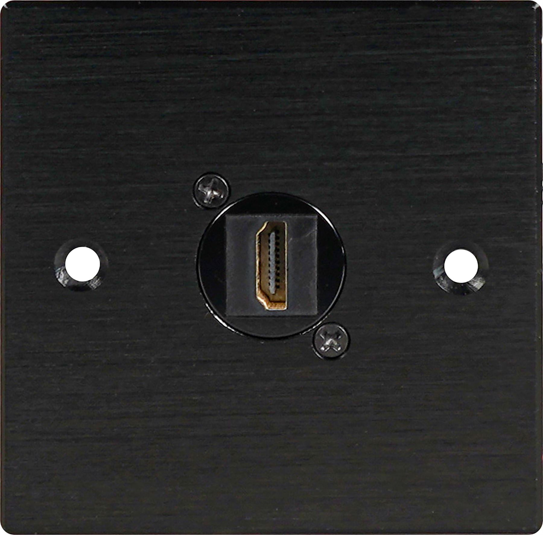 Black Wall Face Plate Electrical AV Slim Series 1 x HDMI Feedthrough Wall Plate Metal