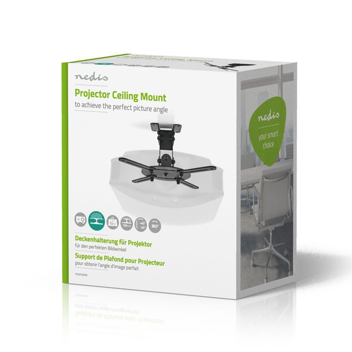 Nedis Projector Mount | Full Motion | 10 kg | Rotatable | Tiltable | Steel | Black