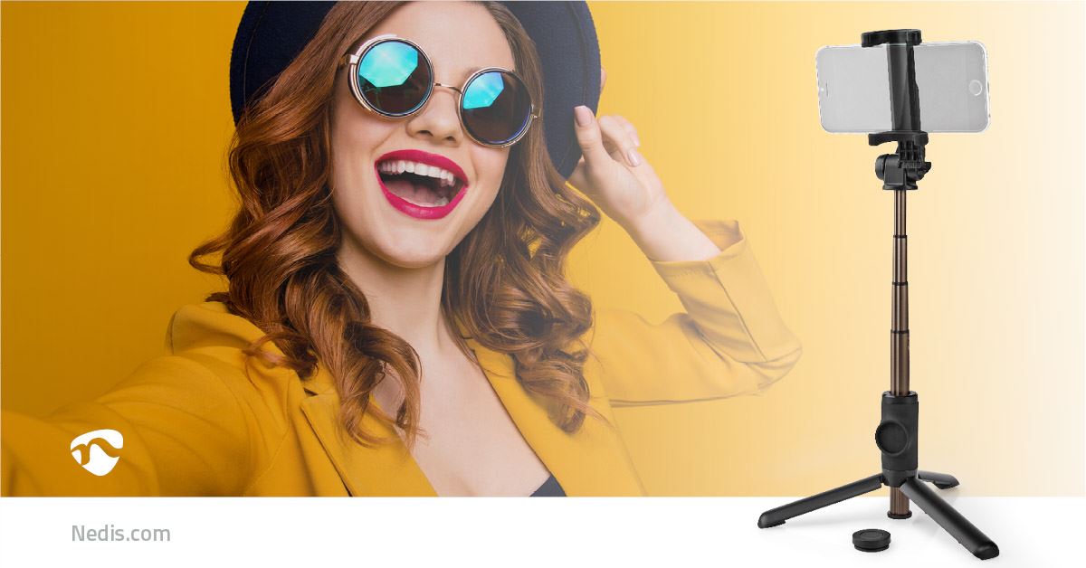 Nedis Bluetooth® Selfie Stick | Bluetooth® version: 4.2 | Maximum screen size: 3.54 " | Folded lenght: 19 cm | Unfolded length: 48 cm | Maximum weight capacity: 400 g | Battery Powered