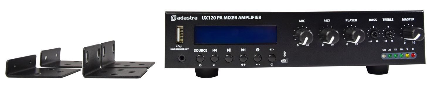 Adastra UX120 100V Mixer Amplifier 120W Media BT & DAB+