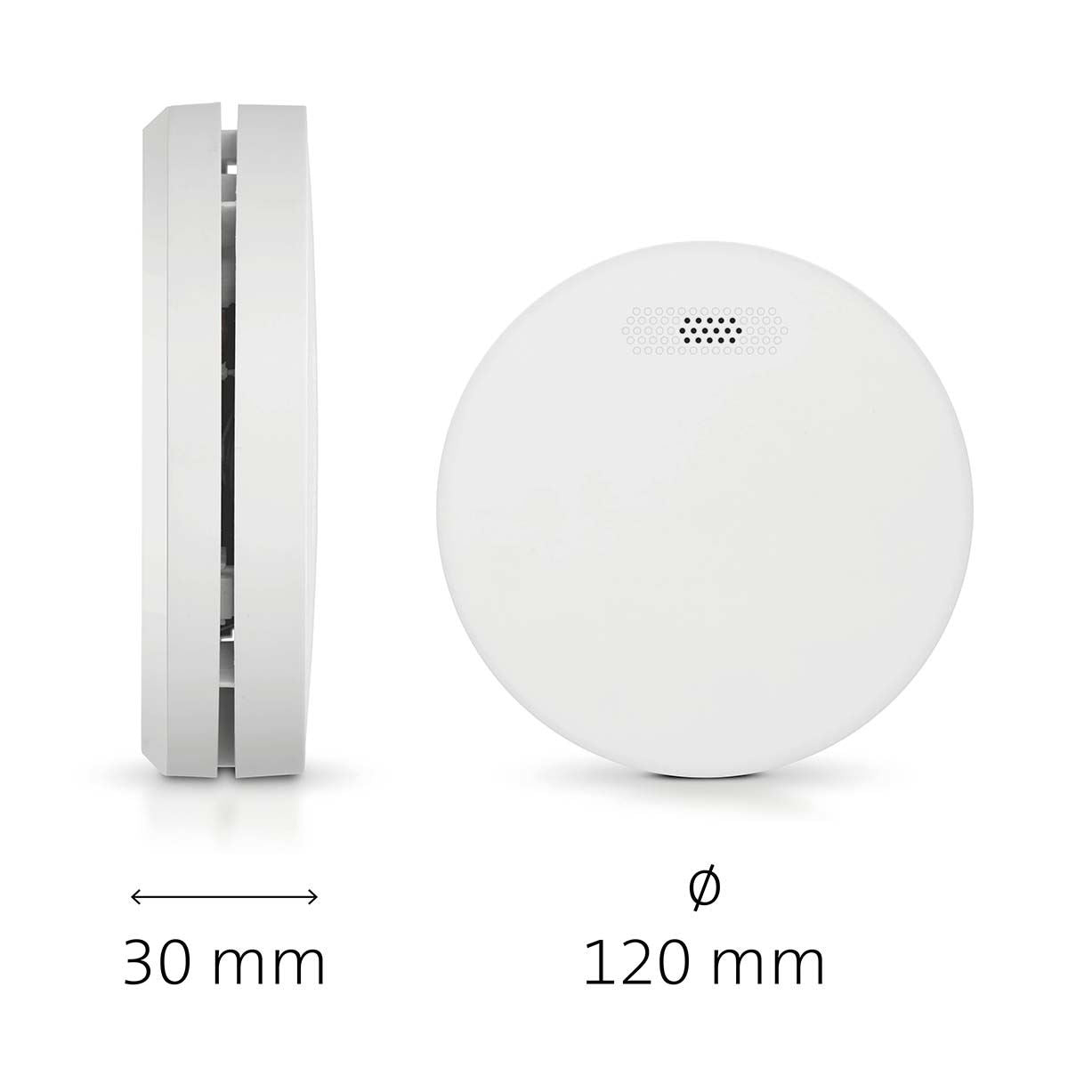 Alecto SA300 Ultra Thin Smoke detector with Hush Button | >85 dB | 10 Year Battery Included | EN14604:2005/AC:2008 | White | 2 Pack